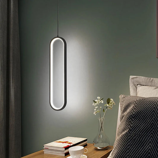 Long Line Light Gold Black Nordic Bedroom Suspensions Luminaire