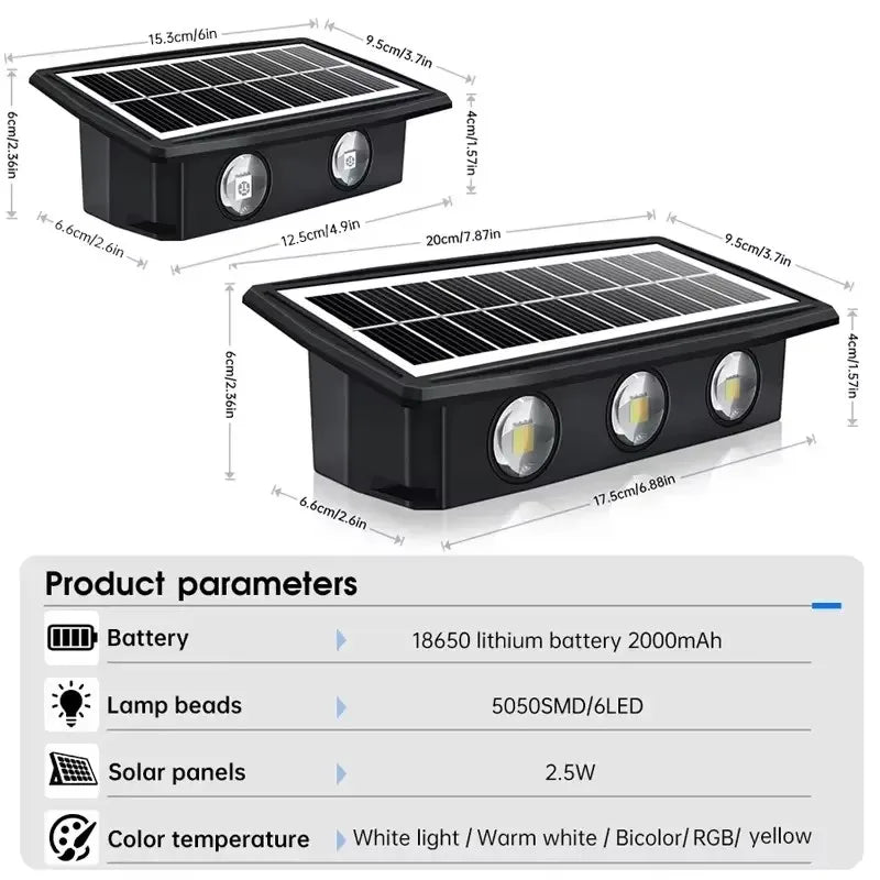 Solar Wall Lamp Outdoor Solar LED Light Waterproof Up And Down