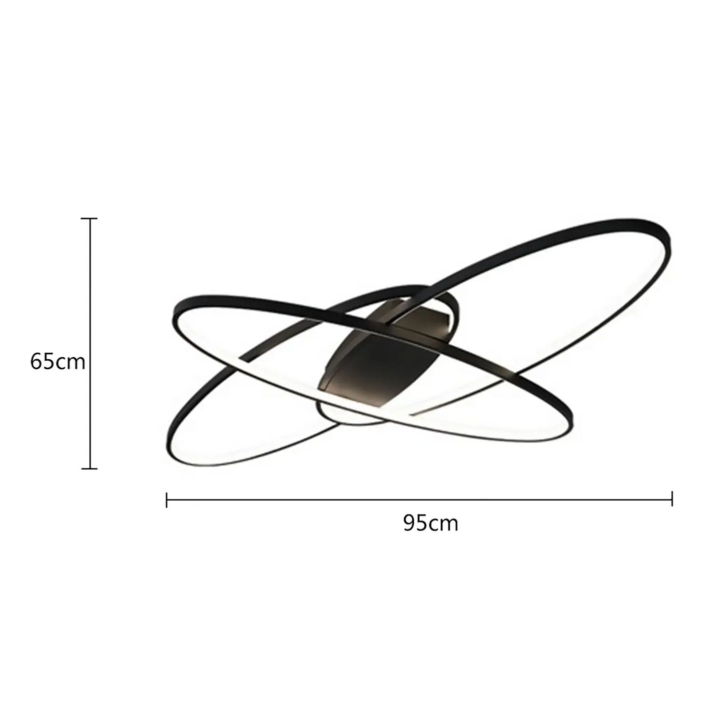 Modern Geometric LED Ceiling Light Black 70W Flush Mount
