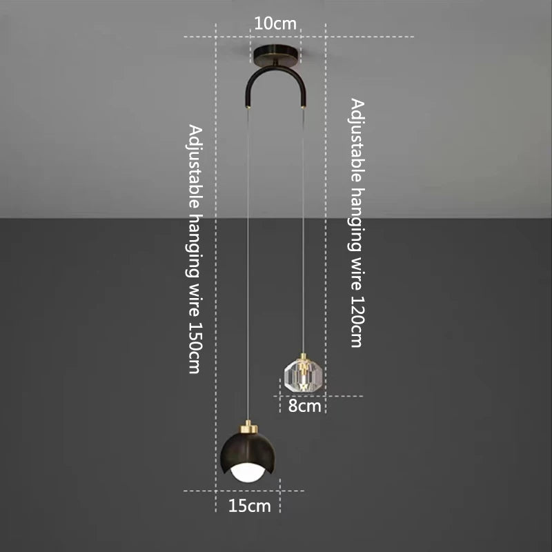 Modern Simple Crystal Pendant Light Luxury Hanging Lamp
