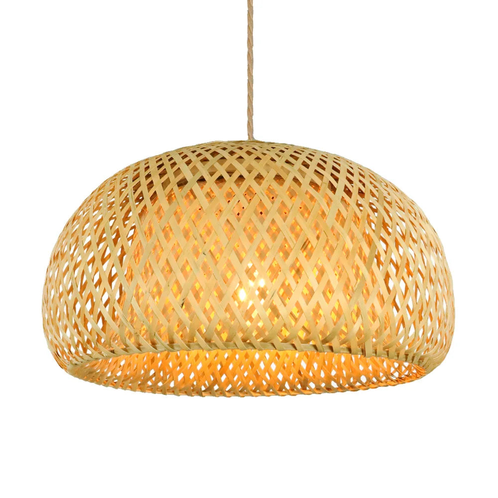 Bamboo Lantern 30cm Pendant Lamp Natural Rattan Wicker