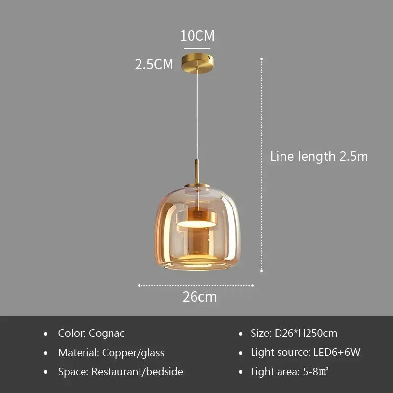 Modern Glass Pendant Light luxury Deco Nordic Led Hanging Light