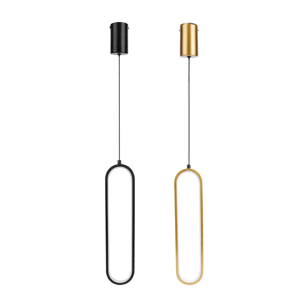 Long Line Light Gold Black Nordic Bedroom Suspensions Luminaire