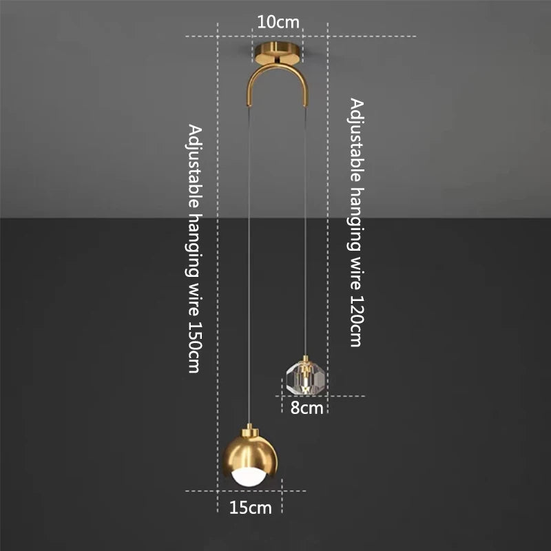 Modern Simple Crystal Pendant Light Luxury Hanging Lamp