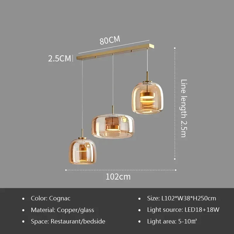 Modern Glass Pendant Light luxury Deco Nordic Led Hanging Light