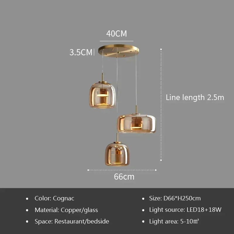 Modern Glass Pendant Light luxury Deco Nordic Led Hanging Light